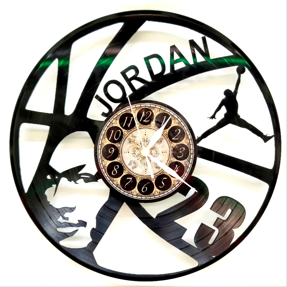 MICHAEL JORDAN vinyl record clock